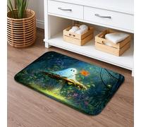 Fanciful Ghost Quick Dry Bath Mat, Enchanted Forest Floral Absorbent Non Slip Shower Mat, Magical Flannel Washable Bath Rugs for Bathroom Toilet Restroom Decorative 20x32 Inch