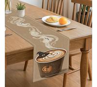 Fanciful Ghosts Table Runner, Vintage Pumpkin Latte Halloween Dining Decor for Fall Family Gatherings and Holiday Celebrations 13x72 Inch