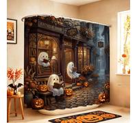 Fanciful Haunted Antique Shop Ghost Scene Shower Curtain 108x72 Inch