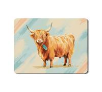 Fanciful Highland Cow Dish Drying Mats, Vintage Absorbent Rubber Dish Drainer Rack Mat, Farmhouse PU Leather Drying Pad for Kitchen Counter 18x24 Inch