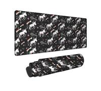 Fanciful Magical Horse Large Gaming Mouse Pad, Rainbow Magical Creatures Design Non-Slip Rubber Mousepad, Perfect for Home Office Computer, Laptop Use 16x36 Inch