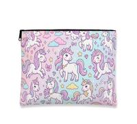 Fanciful Magical Horse Makeup Bag, Cute Pastel Fantasy Cosmetic Travel Pouch for Women, Portable Zipper Organizer for Skincare and Accessories, Pastel, 7x9 Inch, Magical Horse