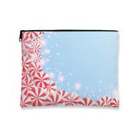 Fanciful Makeup Bag, Peppermint Swirl Cosmetic Travel Pouch for Women, Portable Small Zipper Organizer, Holiday Skincare Toiletry Bag, Blue, 7x9 Inch, Peppermint
