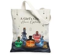 Fanciful Potion Bottle Quote Bottles Canvas Tote Bag 13x15 Inch, Off-white