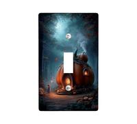 Fanciful Pumpkin Light Switch Cover Plates/Outlet Covers, Autumn Cozy Cottage Design for Fall Home Decor, Thermoplastic Wall Plates, Standard Size Single Toggle