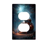 Fanciful Pumpkin Light Switch Cover Plates/Outlet Covers, Autumn Cozy Cottage Design for Fall Home Decor, Thermoplastic Wall Plates, Standard Size Single Duplex Outlet