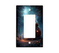 Fanciful Pumpkin Light Switch Cover Plates/Outlet Covers, Autumn Cozy Cottage Design for Fall Home Decor, Thermoplastic Wall Plates, Standard Size Single Rocker