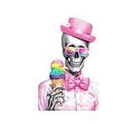 Fanciful Skeleton Ice Cream Light Switch Cover Plates, Vibrant Peach and Rainbow Scoops for Fun Wall Decor, Thermoplastic Wall Plates, Standard Size Blank Cover Plate
