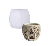 Fanciful Tree Home Silicone Mold Flowerpot Molds Great for Resin Art and Unique Little Garden Containers Theme Resin Mold Flexible Silicone Craft Tool for Creating Unique Decor and