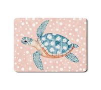 Fanciful Turtle Dish Drying Mats For Kitchen Counter, Peach Floral Absorbent Rubber Dish Drainer Rack Mat, Cute PU Leather Drying Pad For Kitchen Counter Beach Decor 18x24 Inch
