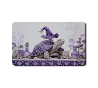 Fanciful Turtle Dish Drying Mats For Kitchen Counter, Violet Magical Tortoise Absorbent Rubber Mat, Enchanted PU Leather Drying Pad For Decor 12x20 Inch