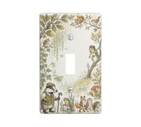 Fanciful Woodland Animal Illustration Animals Toggle Switch Plate | Watercolor Forest Scene, Anthropomorphic Wildlife, Storybook Illustration, Rustic Home Accents, Nature Enthusiast Gift