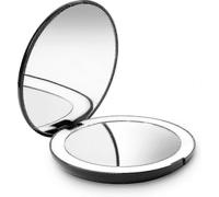 Fancii 1x 10x Magnification Travel Makeup Mirror Daylight Led Compact Portable 5 Wide Folding Illuminated Mirror lumi Rose Black