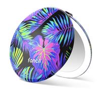 Fancii Taylor LED Lighted Compact Travel Mirror, Rechargeable, 10x /1x Magnifying, 3 Light Settings - Best for Makeup, On The Go Touch-Ups, Grooming(Neon Oasis)