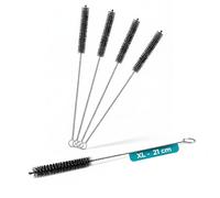 fancility 5 x Cleaning Brush for Fully Automatic Coffee Machines (9 mm Diameter 21 cm Long) - Universal Straw Cleaning Brush Thin Flexible as Milk Hose Brush - Straw Brush Compatible with DeLonghi