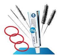 fancility 9-Piece Cleaning Set for DeLonghi & AEG Brewing Unit, Maintenance Set and Spare Parts Including ECAM ESAM Brewing Group Including 25 g Silicone Grease, 5 x Cleaning Brushes, 3 x O-Ring Seal