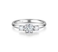 FANCIME 0.7 CTTW Lab Grown Diamond Three Stone Ring, Ring Size: O