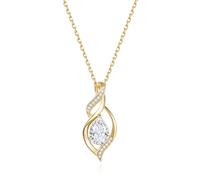 FANCIME 14K Gold Plated April Birthstone Necklace for Women, Sterling Silver Infinity Cubic Zirconia Pendant Necklace, Birthday Anniversary Valentine's Day Fine Jewellery Gift for Her Wife
