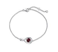 FANCIME 925 Sterling Silver January Birthstone Bracelet Infinity Garnet Bracelet with Fine Jewellery Box Christmas Birthday Valentine's Day Mother's Day Present for Women Mother