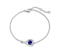FANCIME 925 Sterling Silver September Birthstone Bracelet Infinity Blue Sapphire Bracelet with Fine Jewellery Box Christmas Birthday Valentine's Day Mother's Day Present for Women Mother