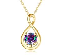 FANCIME Alexandrite Necklace June Birthstone Necklace for Women Yellow Gold Plated Sterling Silver Infinity Pendant Mothers Day Fine Jewellery Gifts for Her Mom