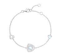 FANCIME Aquamarine Link Bracelet March Birthstone 925 Sterling Silver White Gold Plated Triangle Blue Gemstone Birthday Mothers Day Fine Jewellery Gifts for Women Mom Her