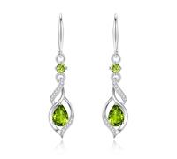 FANCIME August Birthstone Dangle Earrings for Her, Sterling Silver Teardrop Peridot Earrings Infinity Love Birthday Anniversary Jewellery Gifts for Mum Women