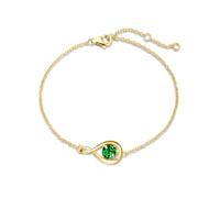 FANCIME Emerald Bracelet May Birthstone Bracelet for Women 925 Sterling Silver Gold Plated Infinity Link Bracelets Green Gemstone Fine Jewellery Anniversary Birthday Gifts for Her Mom