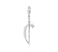 FANCIME Harry Potter x Collaboration - Dumbledore Elder Wand Charm, Silver, Sterling Silver Charms Necklace Jewellery Gift for Women Girls