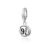 FANCIME Harry Potter x Collaboration - Platform 9 3/4 Charm, Sterling Silver Charms Necklace Jewellery Gift for Women Girls