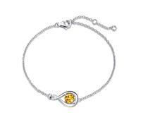FANCIME Infinity Birthstone Bracelet Sterling Silver Jewllery for Women | Gold Plated Gemstone Pendant Valentines Birthday Anniversary Christmas Graduation Fine Jewellery Gifts for Love Wife Mum Her