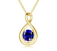 FANCIME Infinity Birthstone Necklace Sterling Silver Jewllery for Women | Gold Plated Gemstone Pendant Valentines Birthday Anniversary Christmas Fine Jewellery Gifts for Love Wife Mum Her