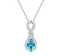 FANCIME Infinity December Birthstone Necklace Women with Simulated Topaz