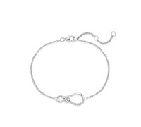 FANCIME Infinity Endless Love Bracelet for Women 925 Sterling Sliver White Gold Plated Dainty Simulated Diamond Infinity Symbol Anniversary Birthday Jewellery Gifts for Women Mom
