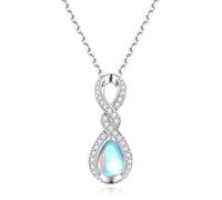 FANCIME Infinity June Birthstone Necklace Women with Simulated Moonstone