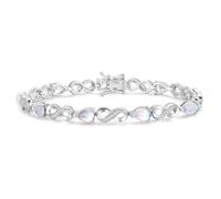 FANCIME Infinity June Birthstone Tennis Bracelet with Simulated Moonstone