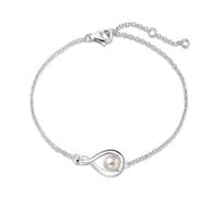 FANCIME Infinity Link Bracelet Women with Cubic Zirconia in Pearl White