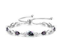 FANCIME June Birthstone Teardrop Created Alexandrite Tennis Bracelet for Women, Sterling Silver Gemstone Bolo Adjustable Bracelet, Fine Jewellery Anniversary Birthday Gifts for Women Mom Wife Her