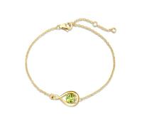 FANCIME Peridot Bracelet for Women August Birthstone Sterling Silver Gold Plated Infinity Link Bracelet Green Gemstone Fine Jewellery Anniversary Birthday Gifts for Her Women