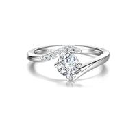FANCIME 'Radiant Embrace' 0.5 Carat Lab Grown Diamond Ring in Sterling Silver (0.6 Ct. Tw.) Engagement Anniversary Wedding Ring for Women (D-E Color, VS Clarity)