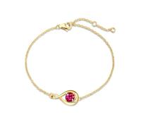 FANCIME Ruby Bracelet for Women 925 Sterling Silver Gold Plated Infinity Link July Birthstone Bracelets Red Fine Jewellery Anniversary Birthday Gifts for Her Mom