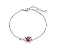 FANCIME Ruby Bracelet for Women 925 Sterling Silver Infinity Link July Birthstone Bracelets Red Fine Jewellery Anniversary Birthday Gifts for Her Mom