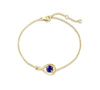 FANCIME September Sapphire Birthstone Bracelet for Women 925 Sterling Silver Gold Plated Infinity Link Bracelet Fine Jewellery Mothers Day Birthday Gifts for Mom Wife, Chain Length 6.7+1.2