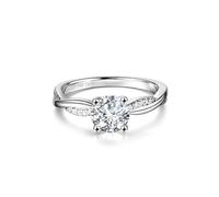 FANCIME Symphony of Vows 1 Carat Lab Grown Diamond Petite Twisted Vine Ring in Sterling Silver (1.14 CTTW) Engagement Anniversary Wedding Ring for Women (D-E Color, VS Clarity), Ring Size: L 1/2