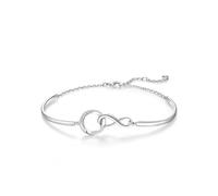 FANCIME Timeless Love Bangle Bracelet For Women 925 Sterling Sliver White Gold Plated Dainty Simulated Diamond Infinity Symbol Anniversary Birthday Mothers Day Jewellery Gifts for Women Mom