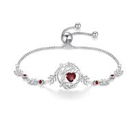 FANCIME Tree of life Garnet Bracelet for Women Sterling Silver Tree Jewellery January Birthstone Charm Bracelet Red Gemstone Anniversary Birthday Christmas Gifts for Wife Girls Her