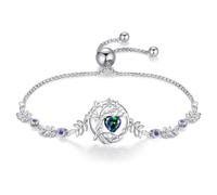 FANCIME Tree of Life June Birthstone Bracelet, Sterling Silver Created Alexandrite Adjustable Slider Bolo Bracelet Jewellery Anniversary Birthday Gift for Women Her Mum