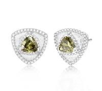 FANCIME Trinity August Birthstone Peridot Yellow Green Gemstone Earrings