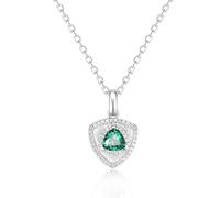 FANCIME Trinity May Birthstone Emerald Green Gemstone Necklace for Women