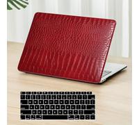 Fancity Case Compatible with MacBook Pro 13 inch M2 M1 Chip 2022-2016 Release, PU Leather Hard Shell Protective Case & Keyboard Cover for New Pro 13 A2338/A2289/A2251/A2159/A1989/A1706, Red